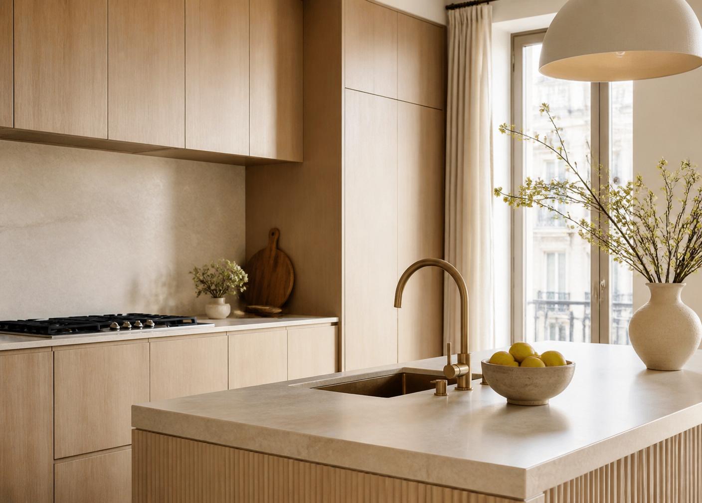 Cuisine équipée d'un logement en location courte durée à Toulouse