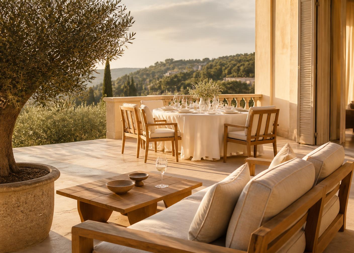 Terrasse d'exception entretenue comme un lieu de réception
